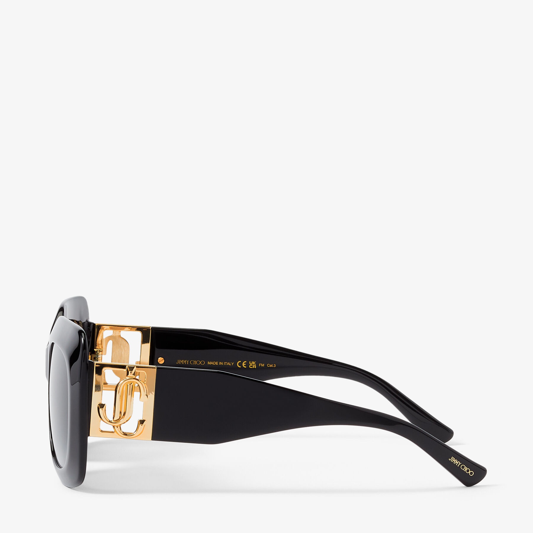 Gaya
Black and Gold Square Frame Sunglasses with JC Emblem 2