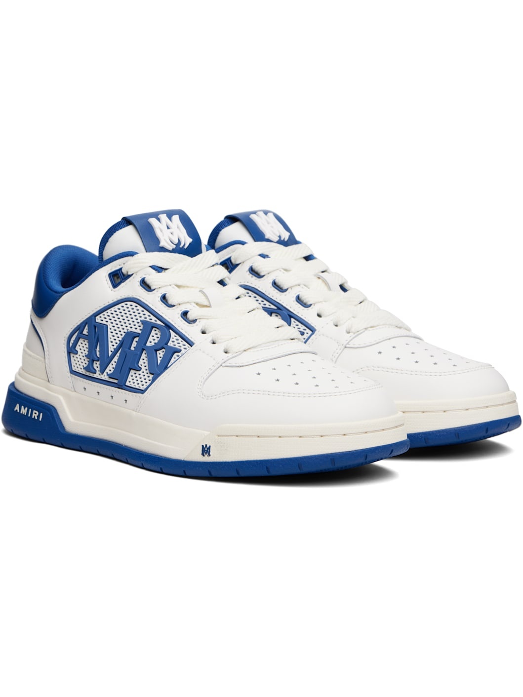 White & Navy Classic Low Sneakers - 4
