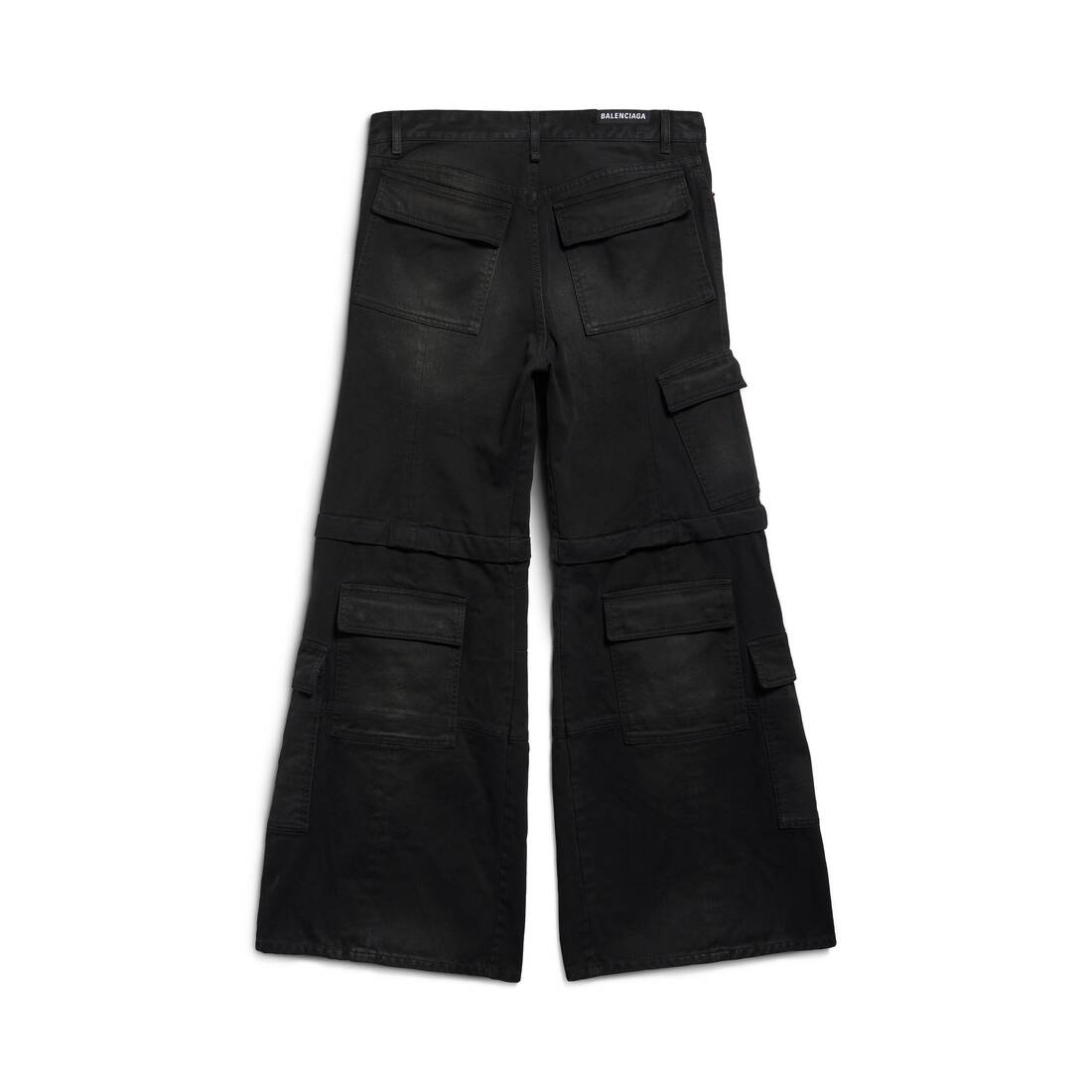 Flared Cargo Pants in Black - 7