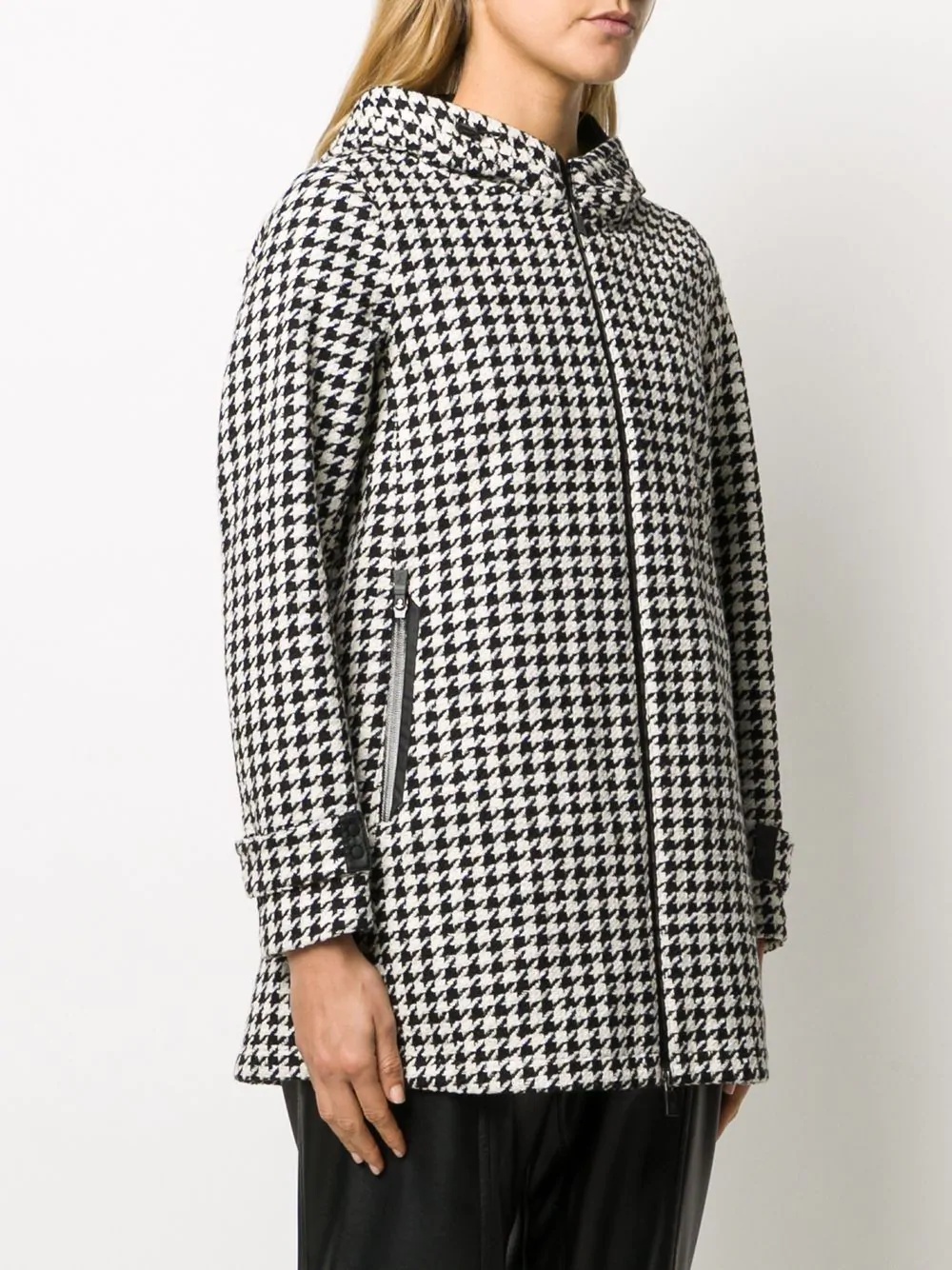 houndstooth hooded jacket - 3