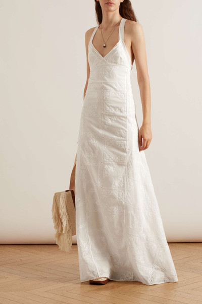 Chloé Open-back embroidered cotton-voile and silk gown outlook