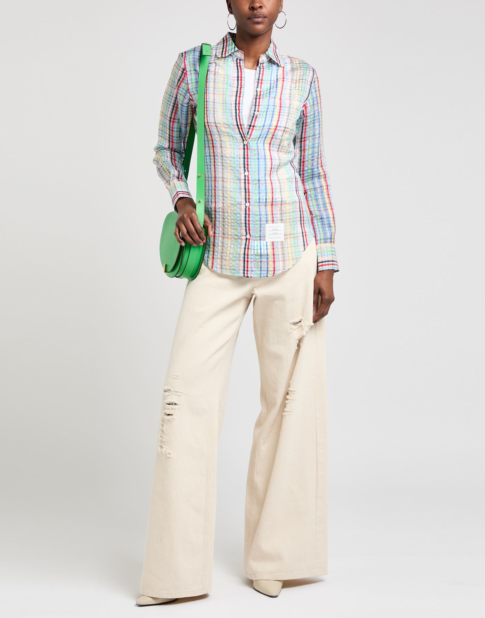 Light blue Women's Checked Shirt - 2