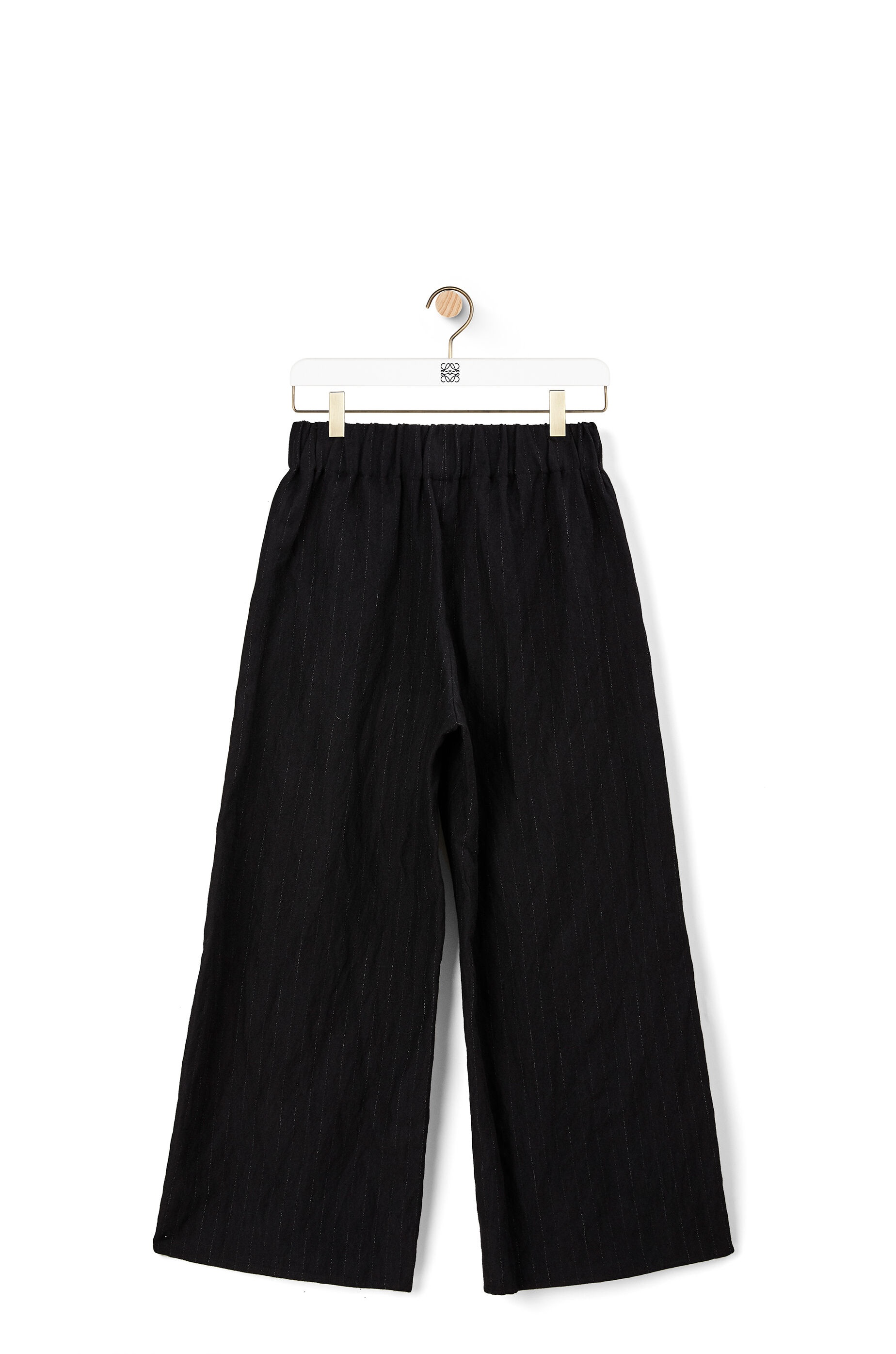 Elasticated cropped trousers in wool and cotton - 6