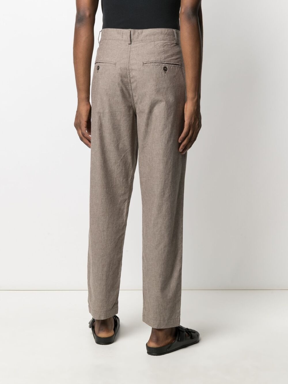 straight-leg cotton trousers - 4