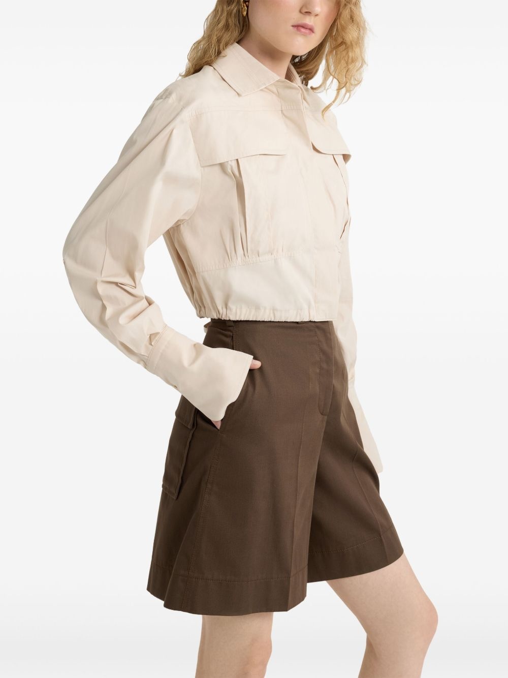 cropped safari poplin shirt - 4