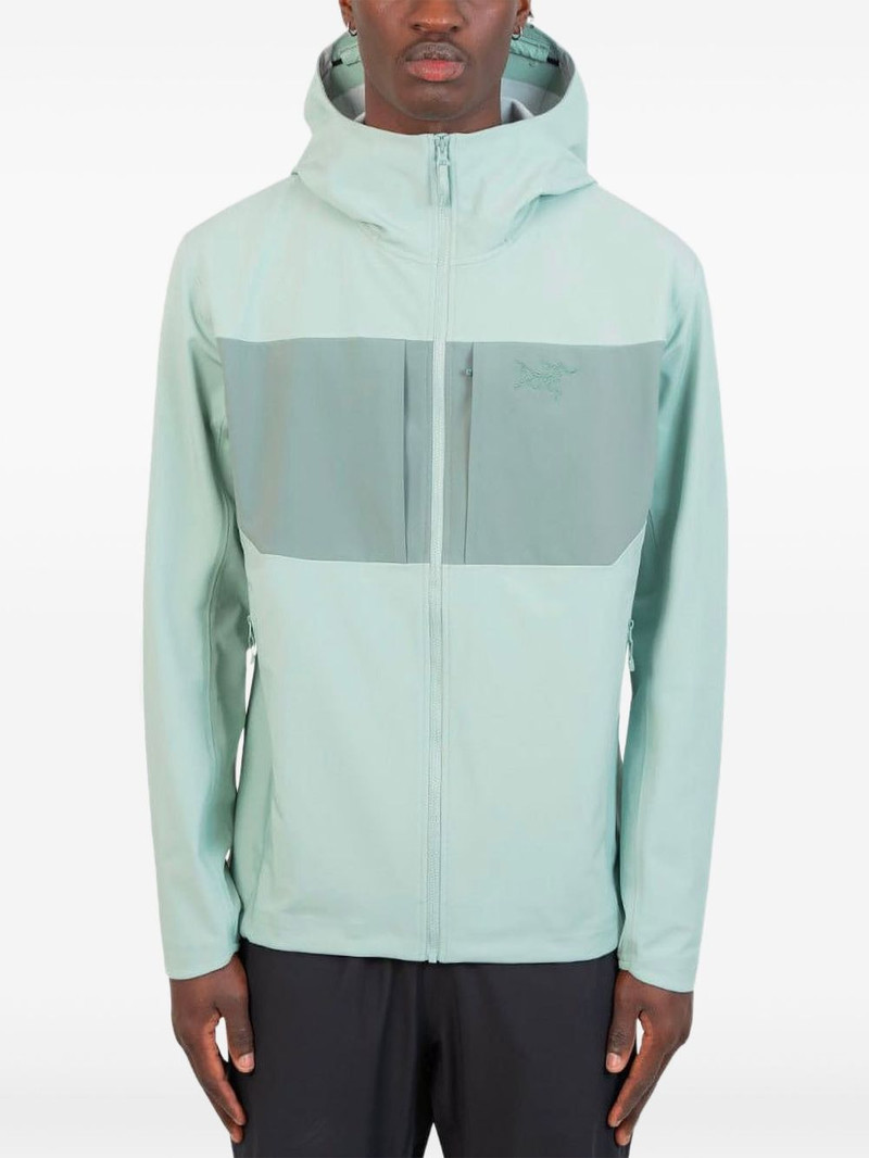 panelled zip-up hoodie 1