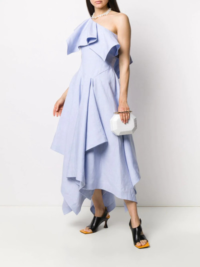 Alexander McQueen off-shoulder asymmetric midi dress outlook