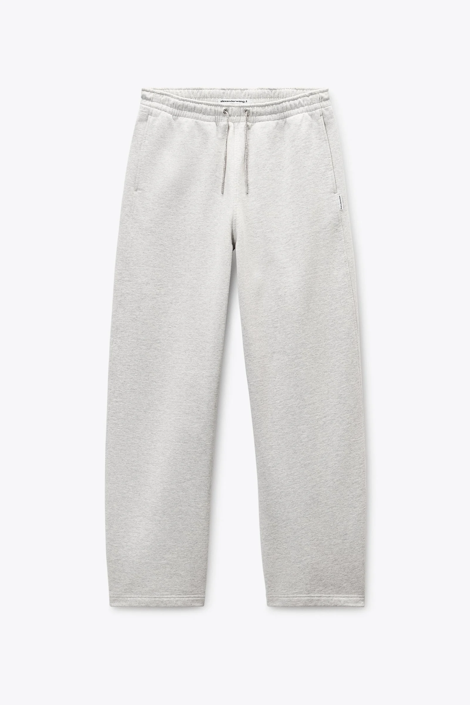grey cotton terry sweatpant with crystal hotfix drawcord - 1