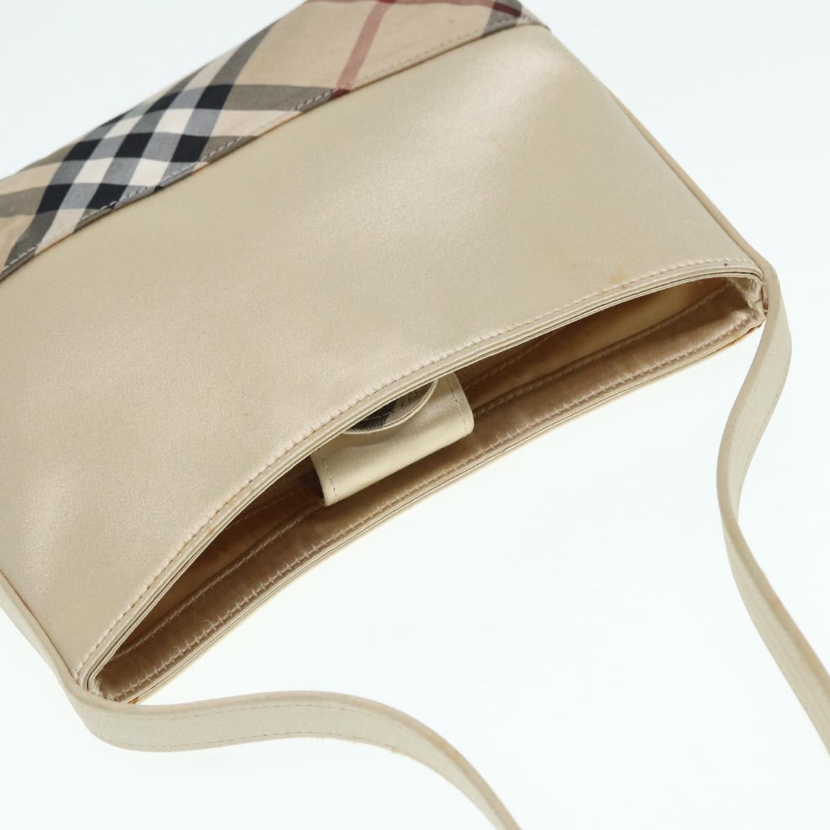 Burberry Nova Check Hand Bag Nylon Beige Silver - 6