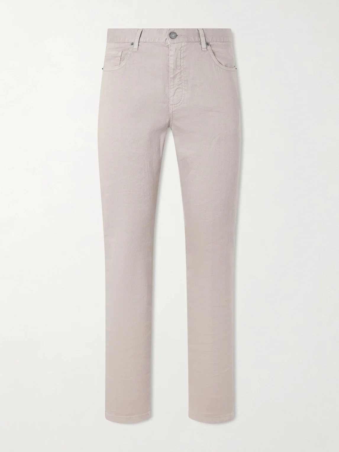 Straight-Leg Linen and Cotton-Blend Jeans - 1