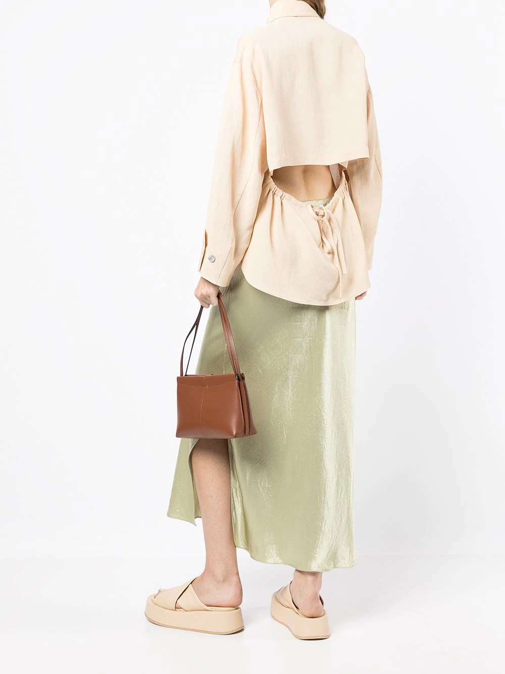 tie-fastened long-sleeved shirt - 2