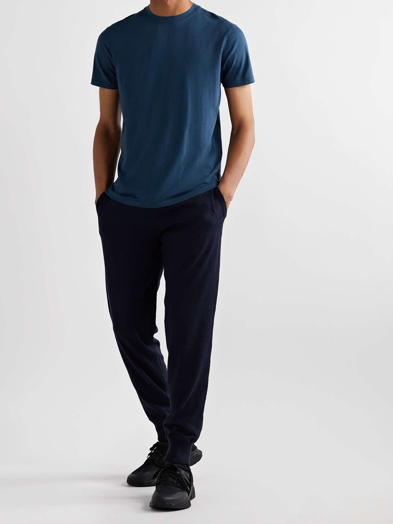 Slim-Fit Tapered Cotton, Silk and Cashmere-Blend Sweatpants - 2