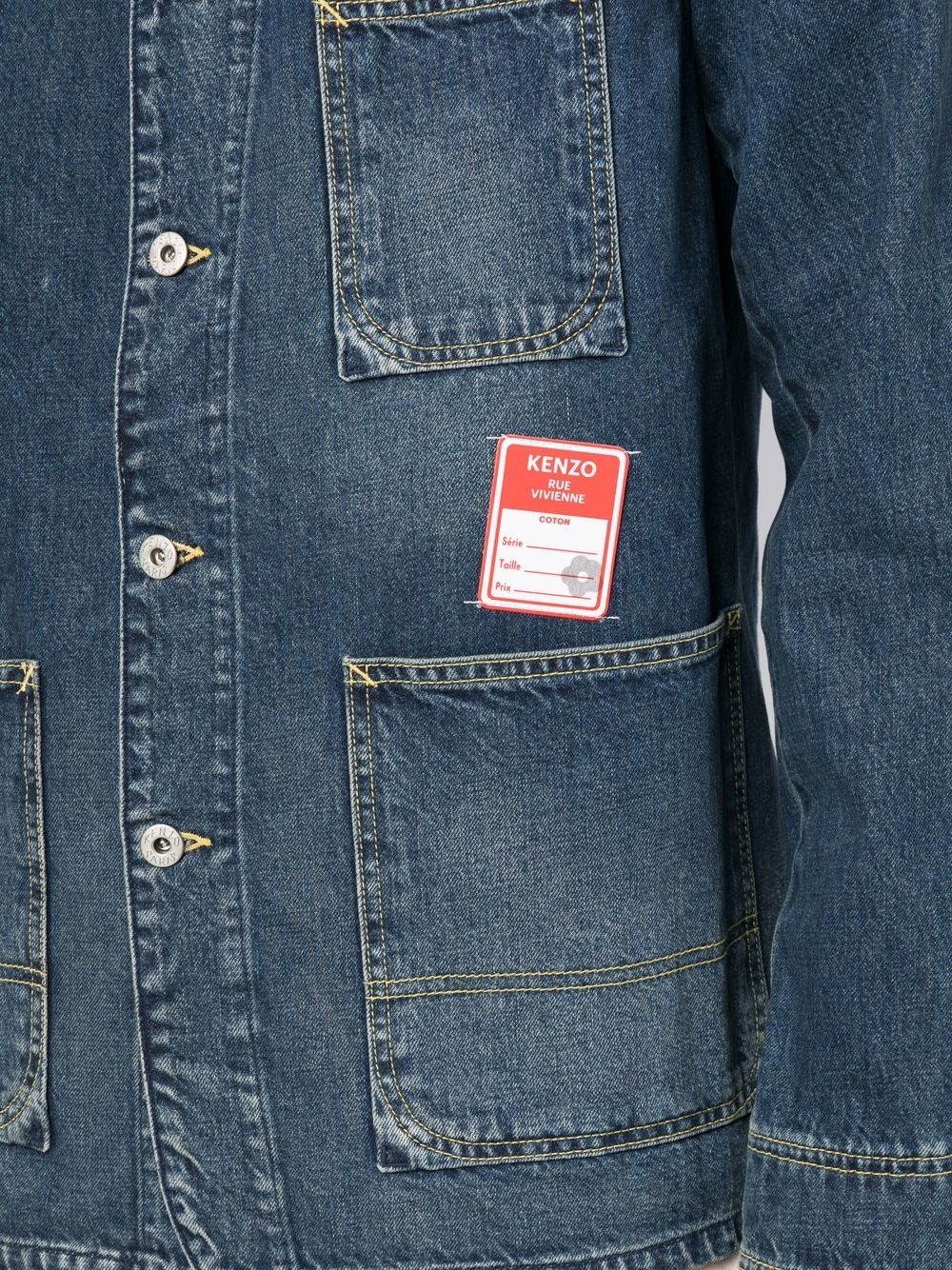 logo-patch denim jacket - 5