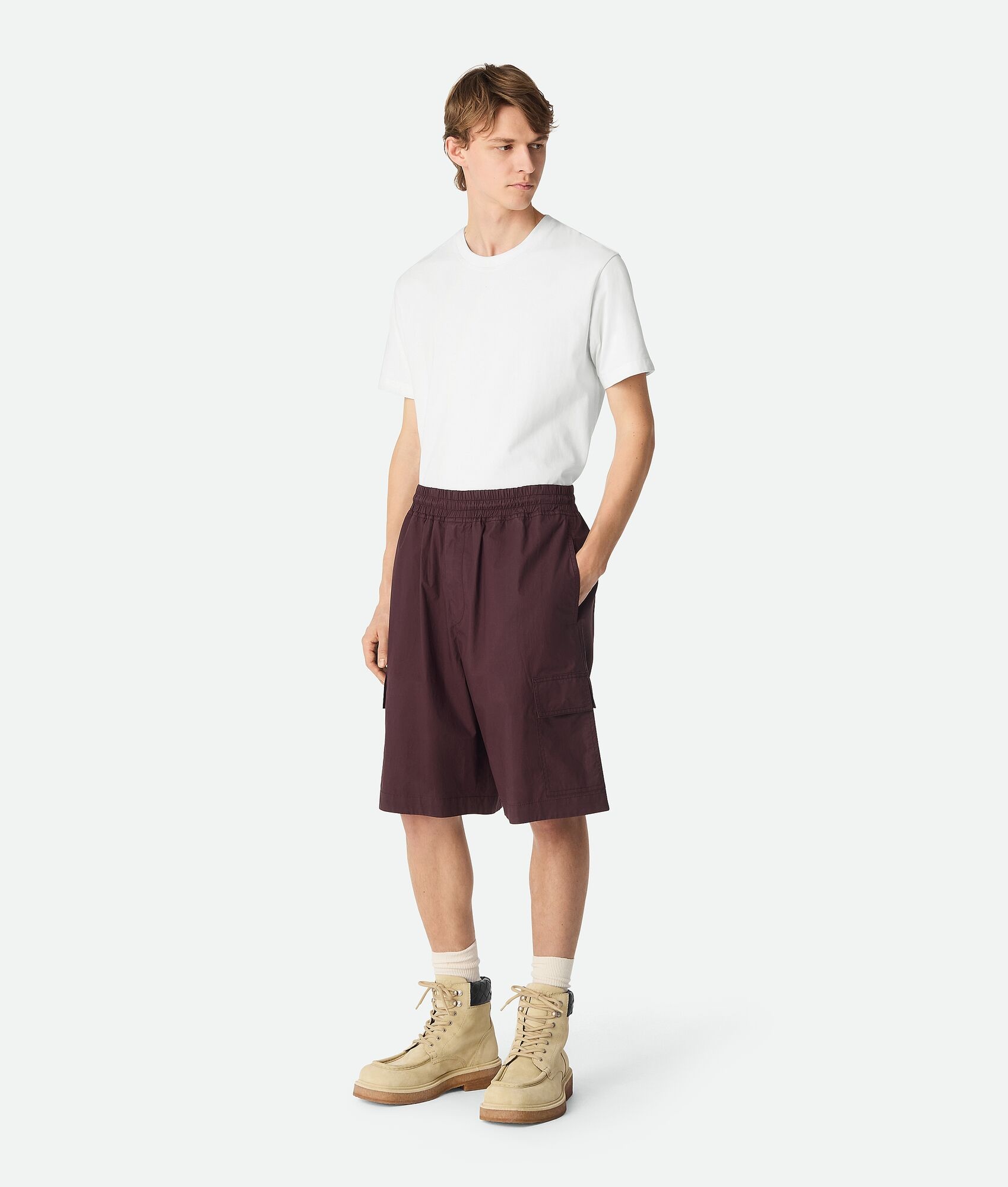 Resinated Cotton Cargo Shorts - 2