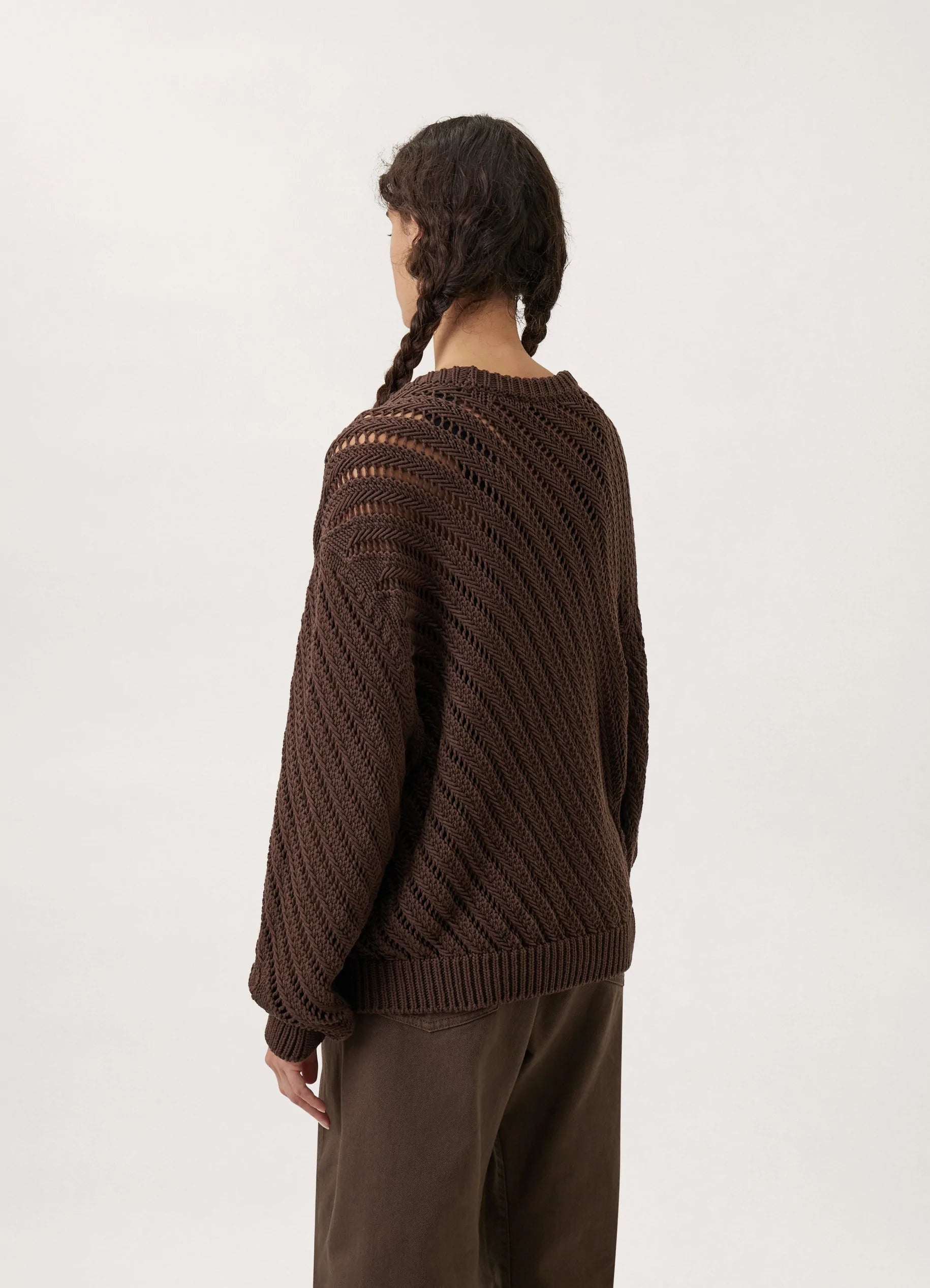 DIAGONAL OPENWORK JUMPER
COTTON TUBE - 9