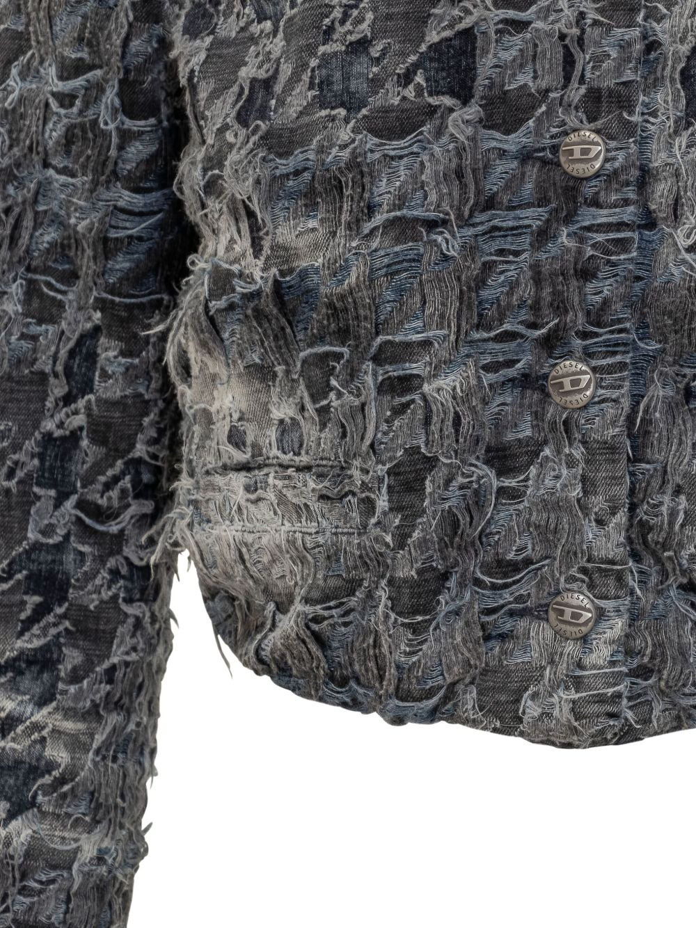 frayed denim jacket - 4