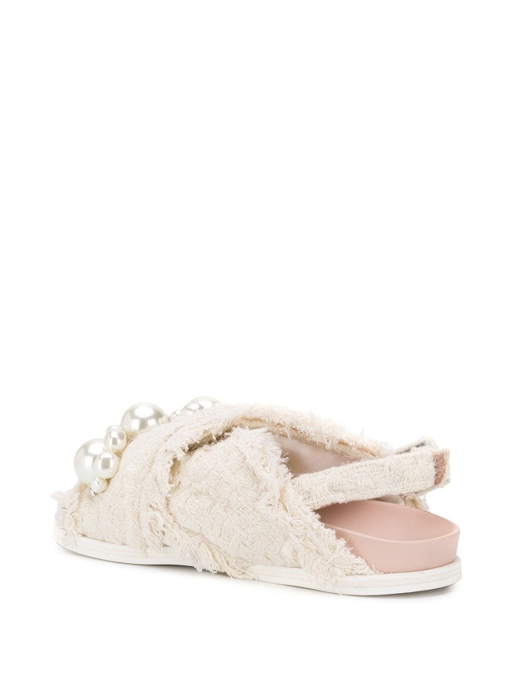 pearl-embellished crossover sandals - 3