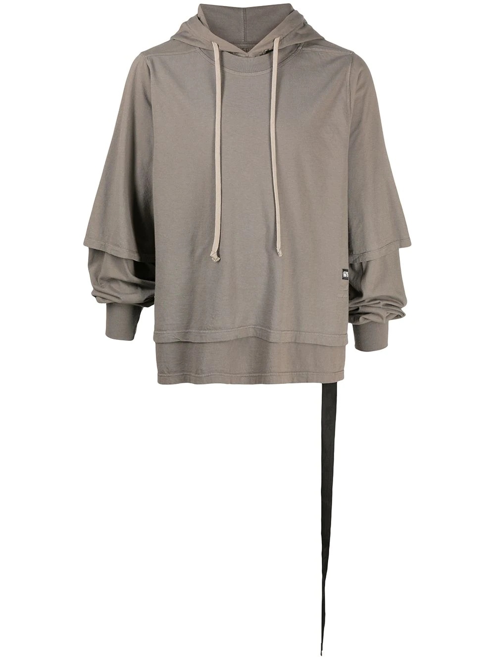 layered drawstring hoodie - 1