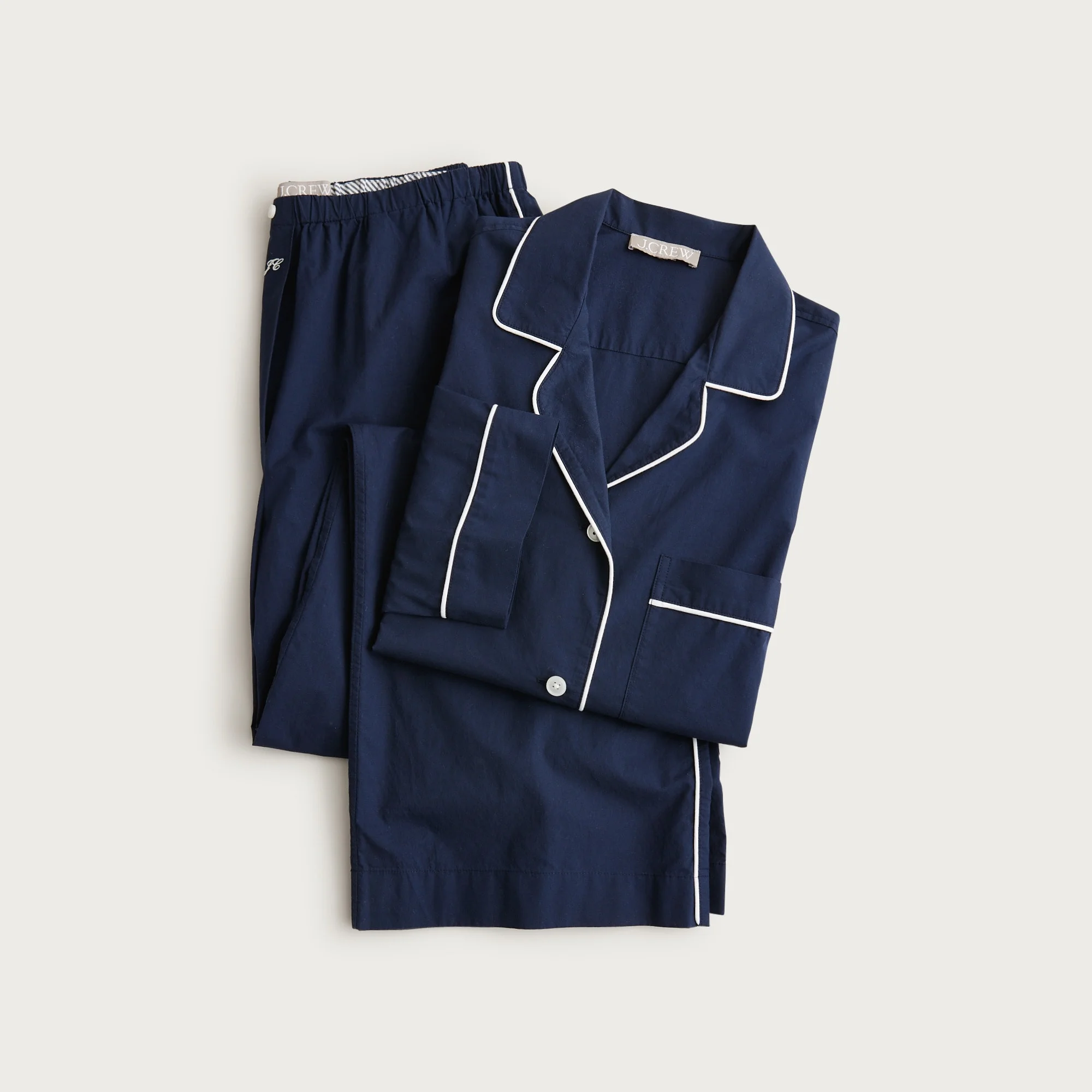 Classic pajama pant set in end-on-end cotton - 1