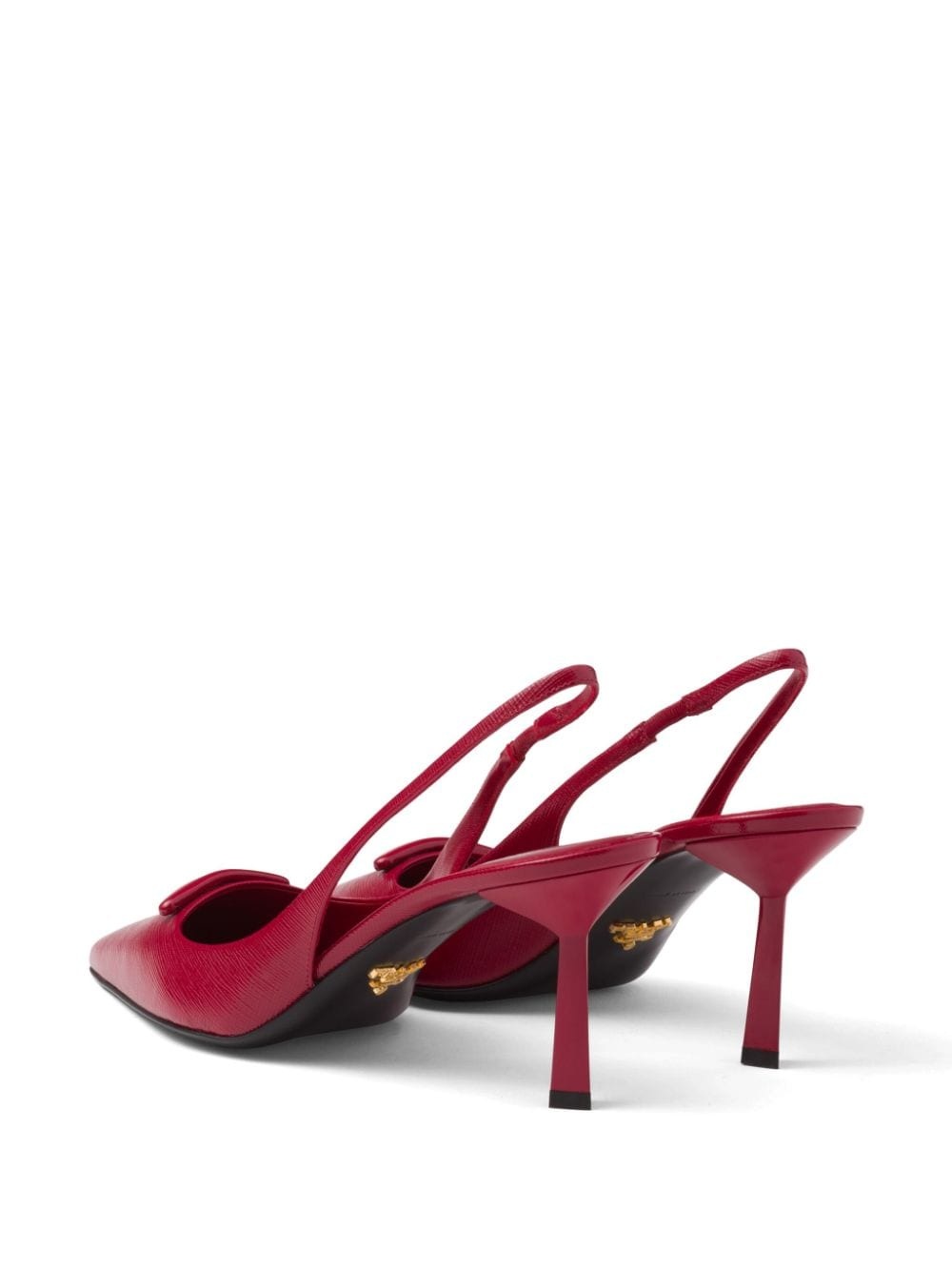 triangle-logo leather slingback pumps - 3