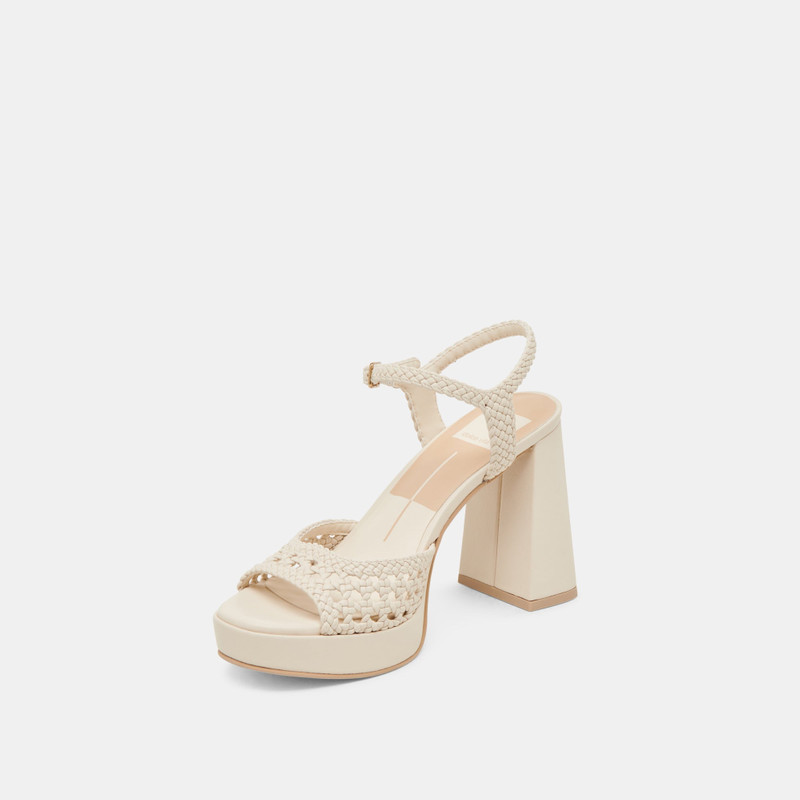 PEYTEN HEELS CREME WOVEN STELLA 7