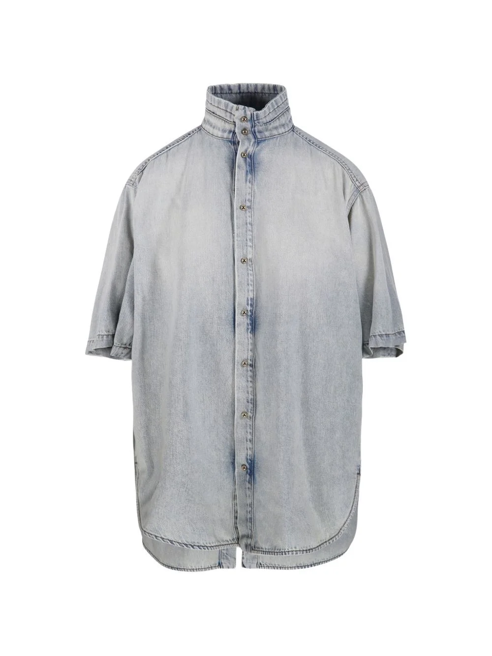 buttoned collar top - 1