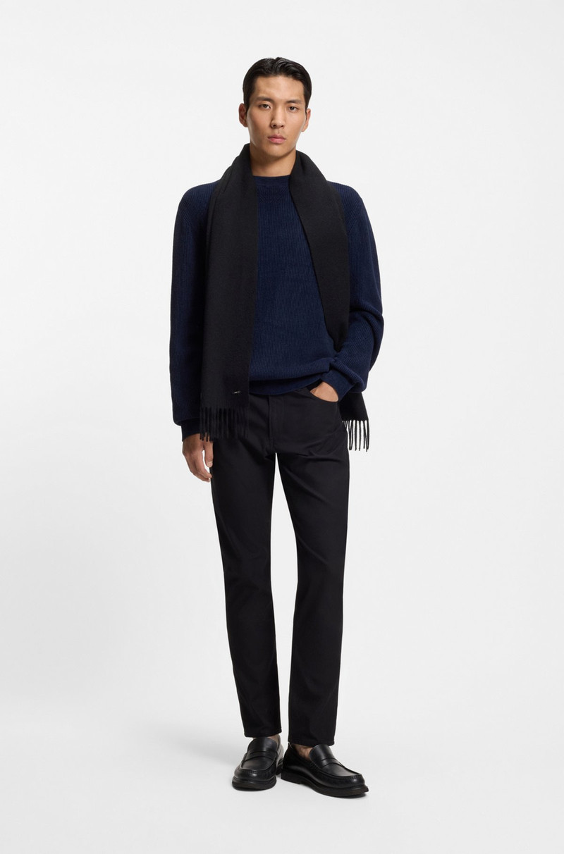 BOSS ITALIAN-MADE SCARF IN WOOL WITH LOGO PATCH outlook