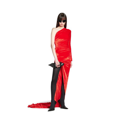 BALENCIAGA Women's Asymmetric Dress in Red outlook