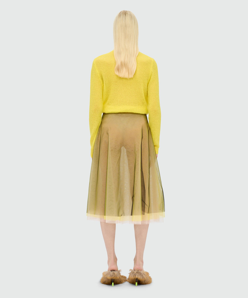 Black tulle midi skirt with chromatic layering 3