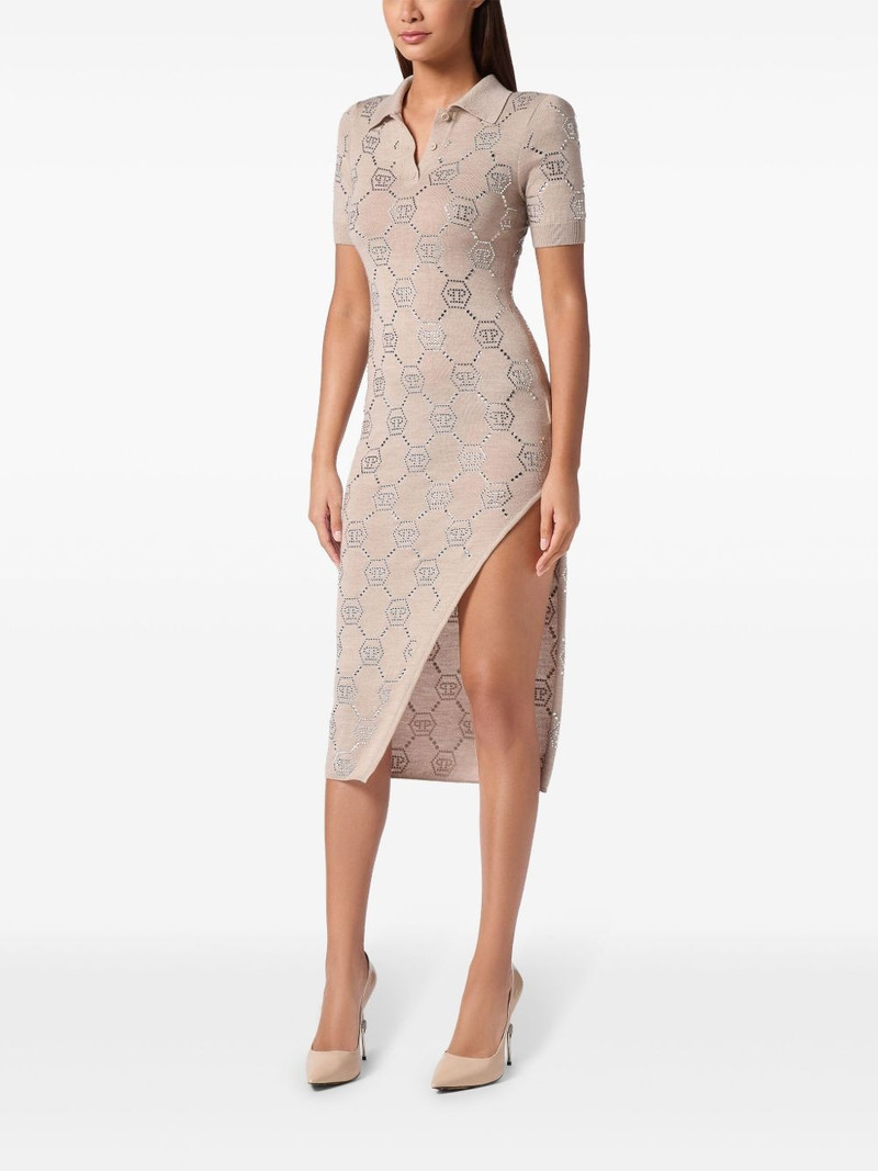 PHILIPP PLEIN monogram polo midi dress outlook