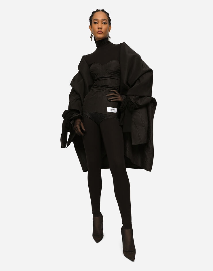 Taffeta and moiré cape with the Re-Edition label - 6