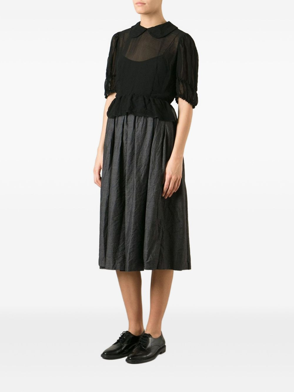 peter pan collar sheer blouse - 2