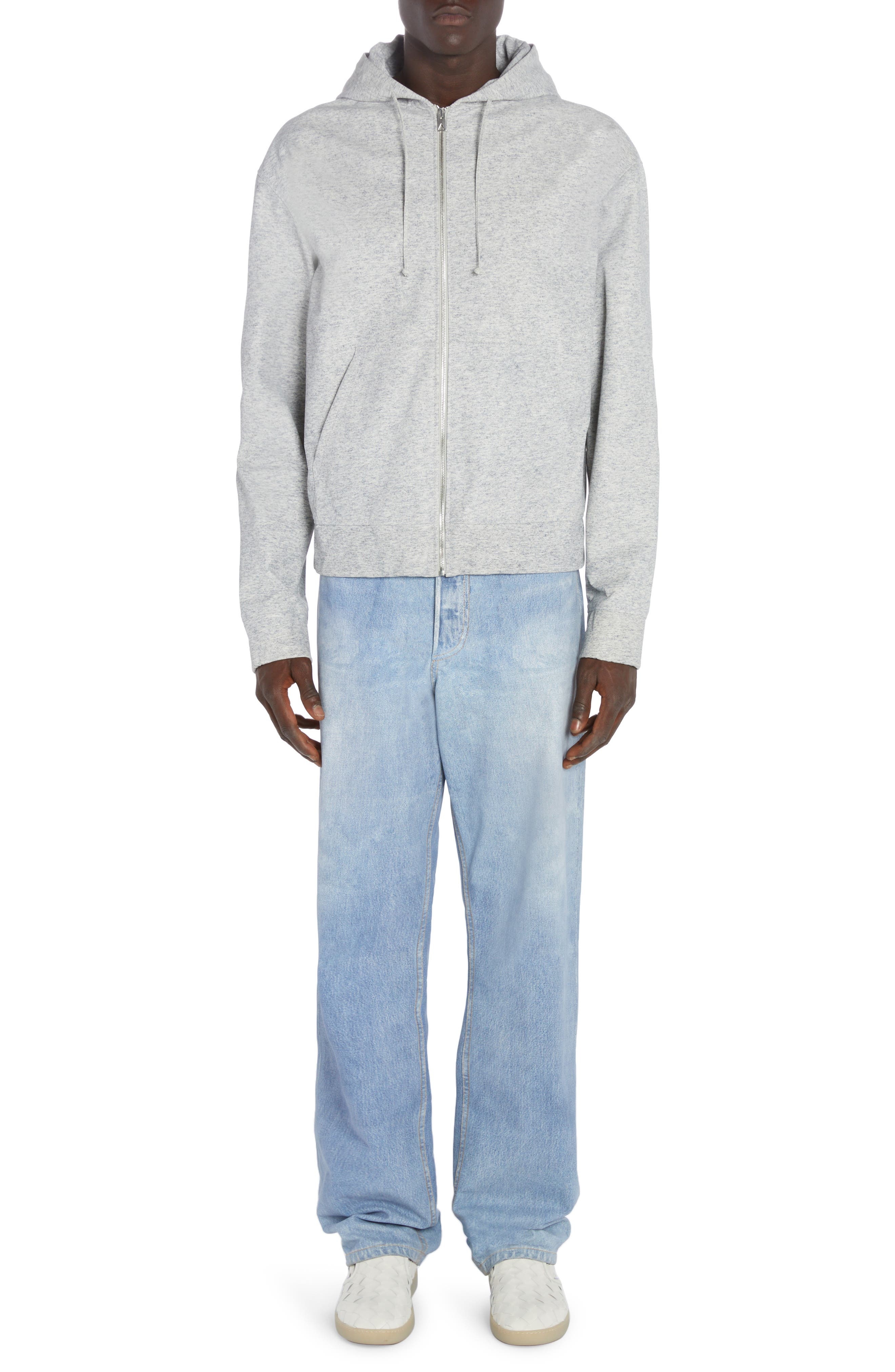 Heather Print Leather Zip Hoodie - 2