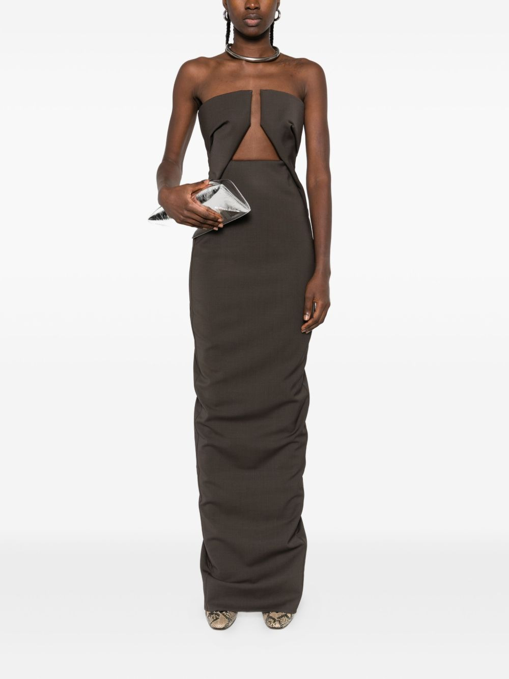 strapless keyhole dress - 2
