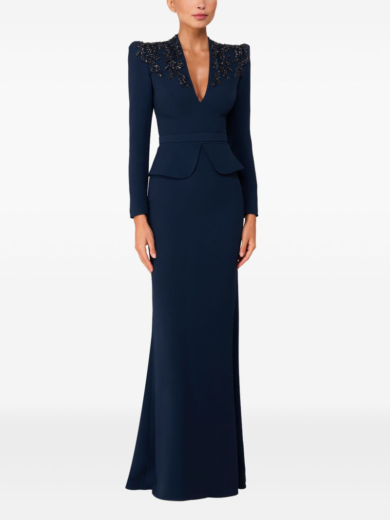 JENNY PACKHAM embellished-shoulders V-neck maxi dress outlook