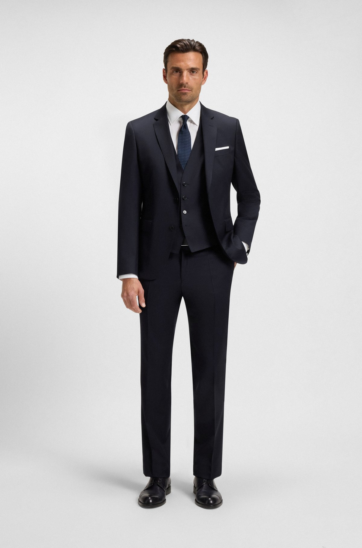 SINGLE-BREASTED WAISTCOAT IN VIRGIN-WOOL SERGE - 3