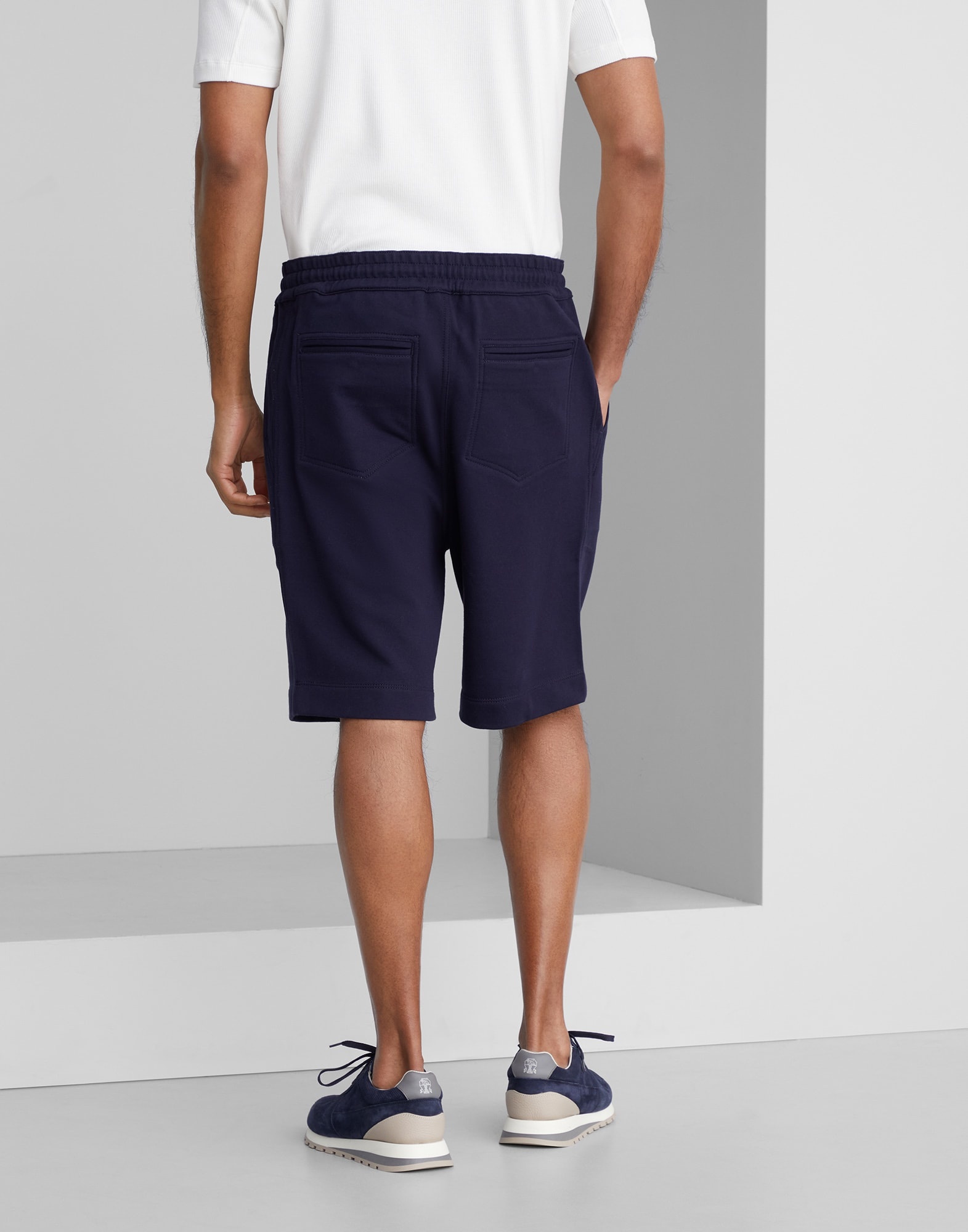 Techno cotton French terry Bermuda shorts - 2
