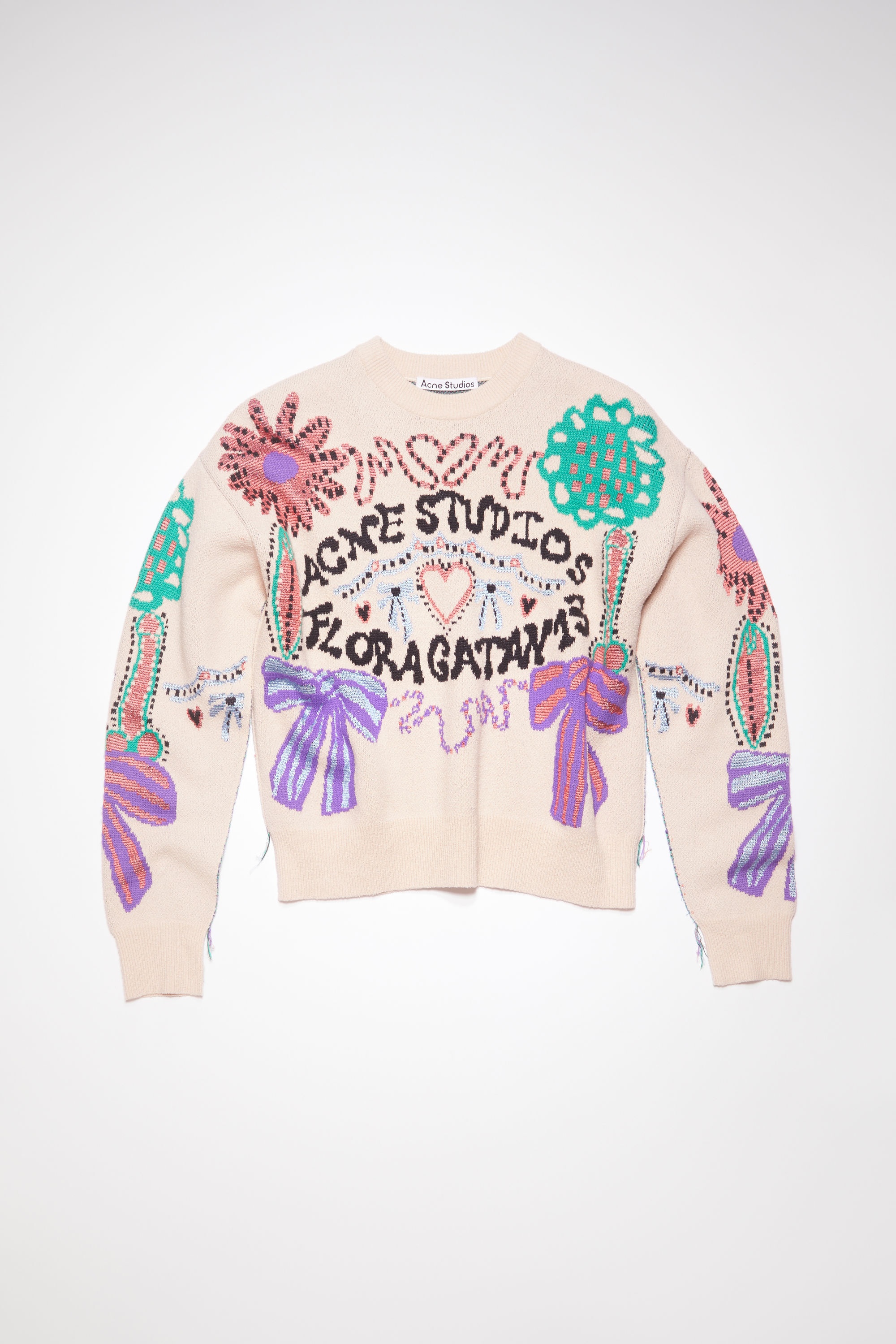 Floragatan jacquard jumper - Off white/multi - 7
