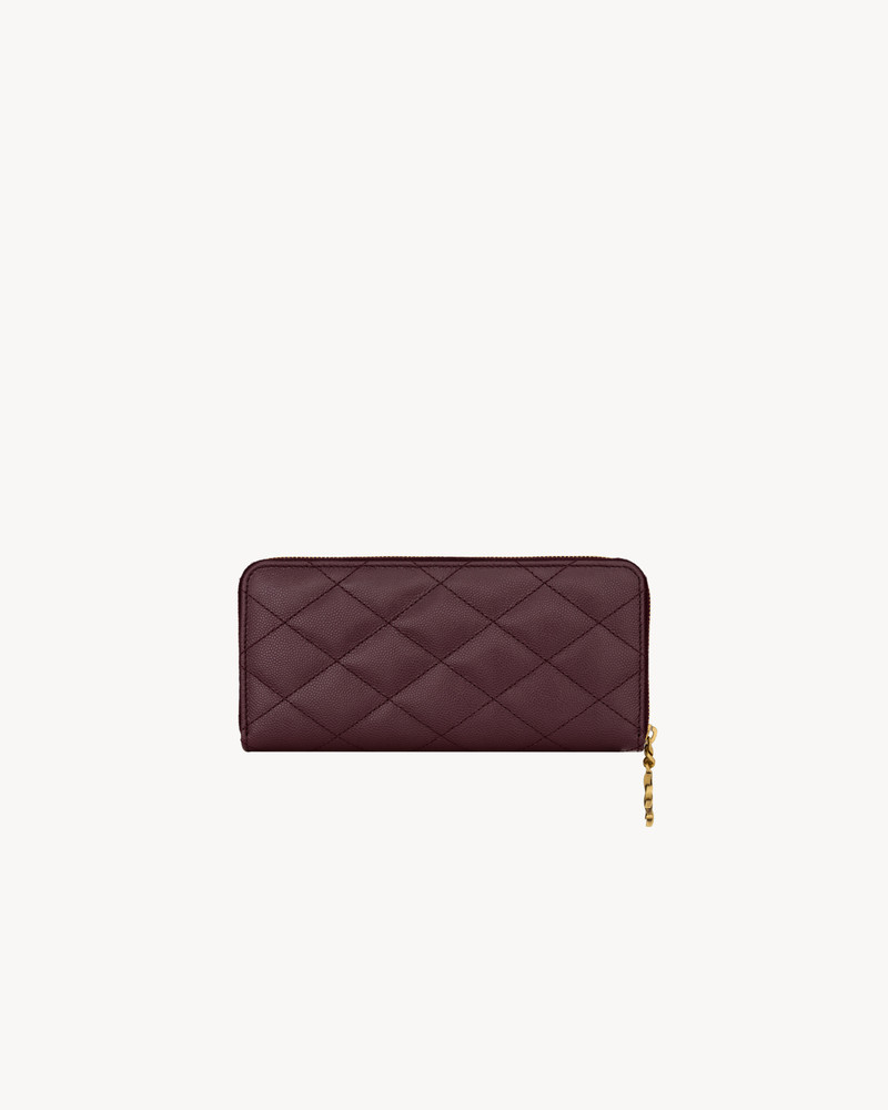 SAINT LAURENT CASSANDRE BIJOU ZIP WALLET IN GRAIN DE POUDRE LEATHER outlook