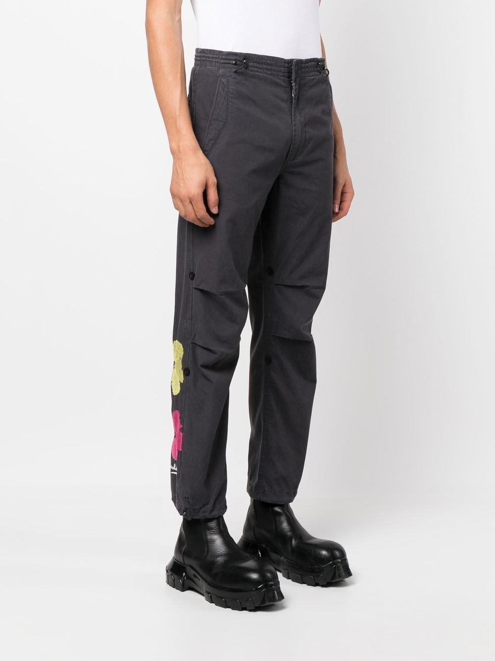 floral-print slim-fit trousers - 4