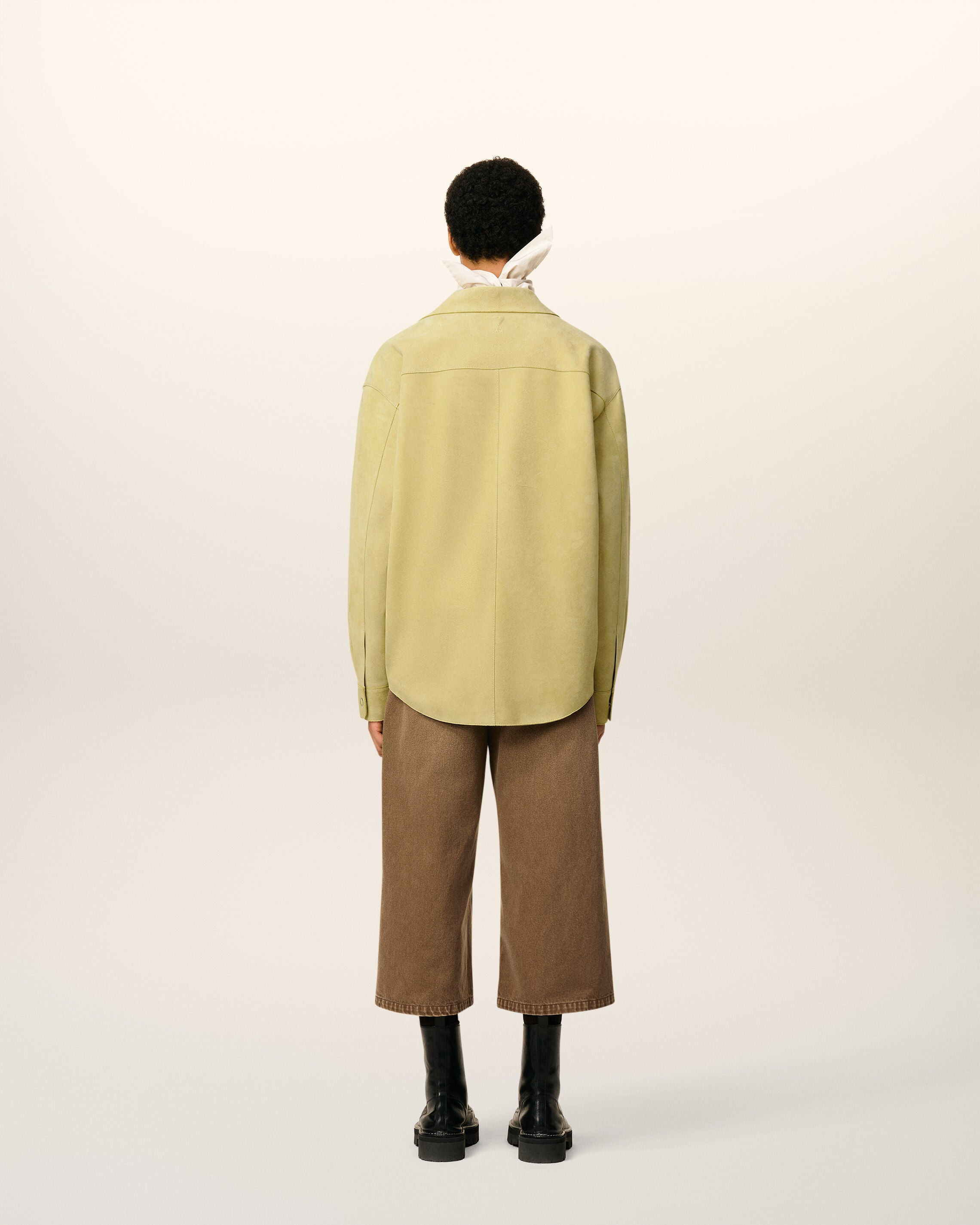 GREEN LEATHER OVERSHIRT - 5
