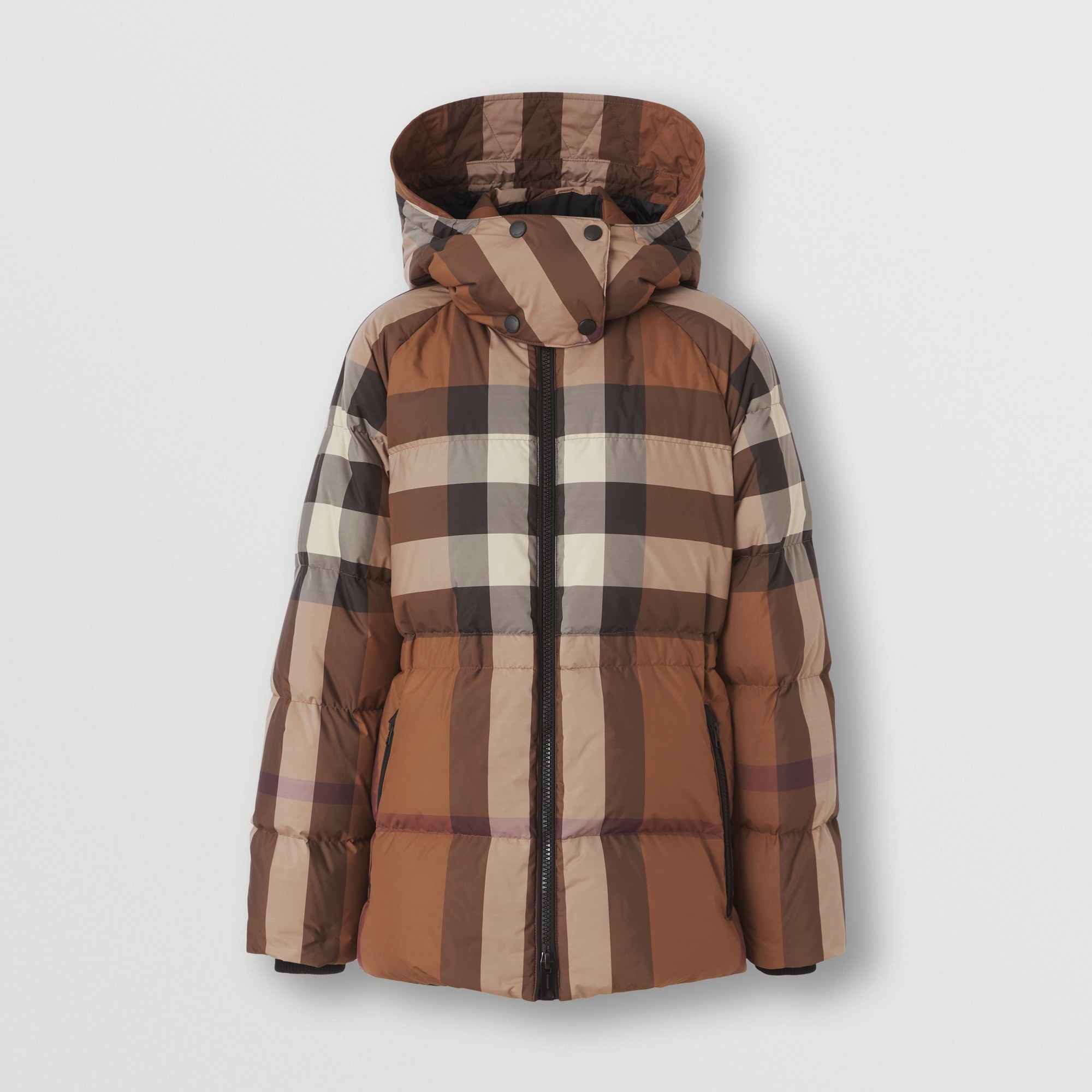 Detachable Hood Check Puffer Jacket - 1