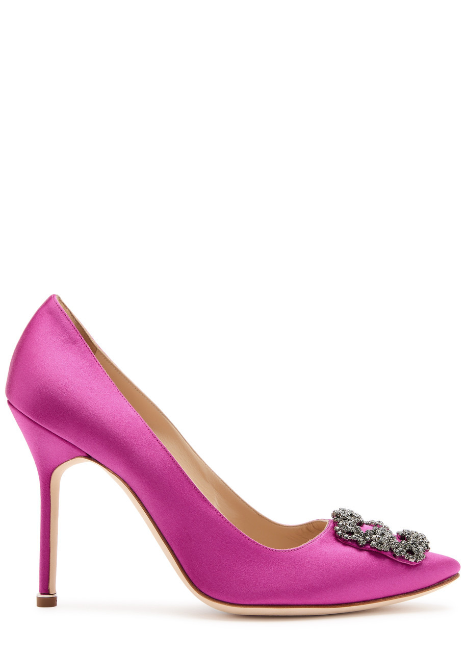 Hangisi 105 fuchsia silk satin pumps - 6