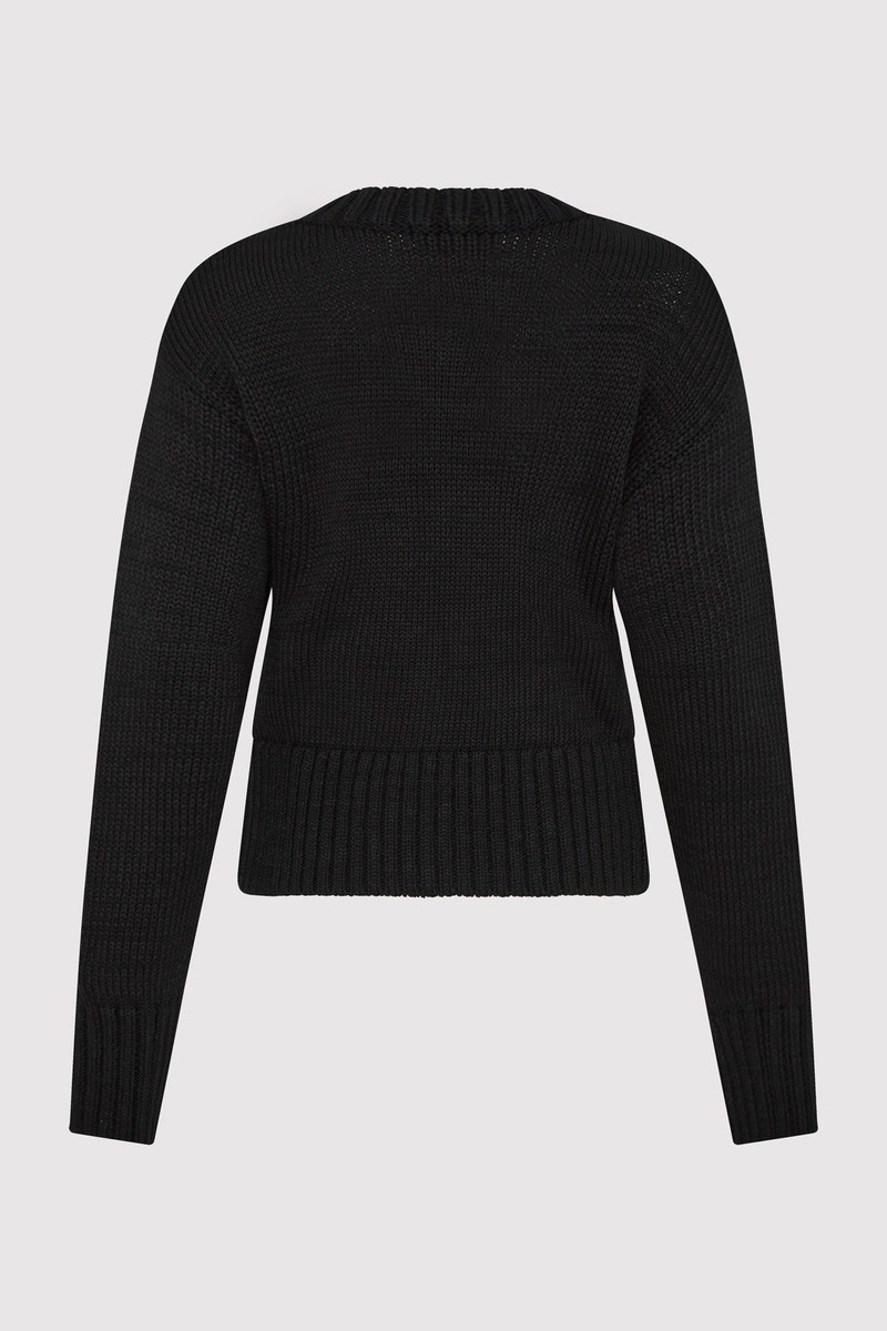 ST. AGNI Linen Silk Blend Jumper - Black outlook