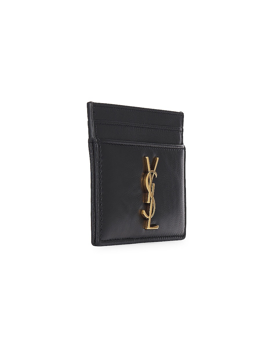 SAINT LAURENT Cassandre Credit Card Case | forward | REVERSIBLE