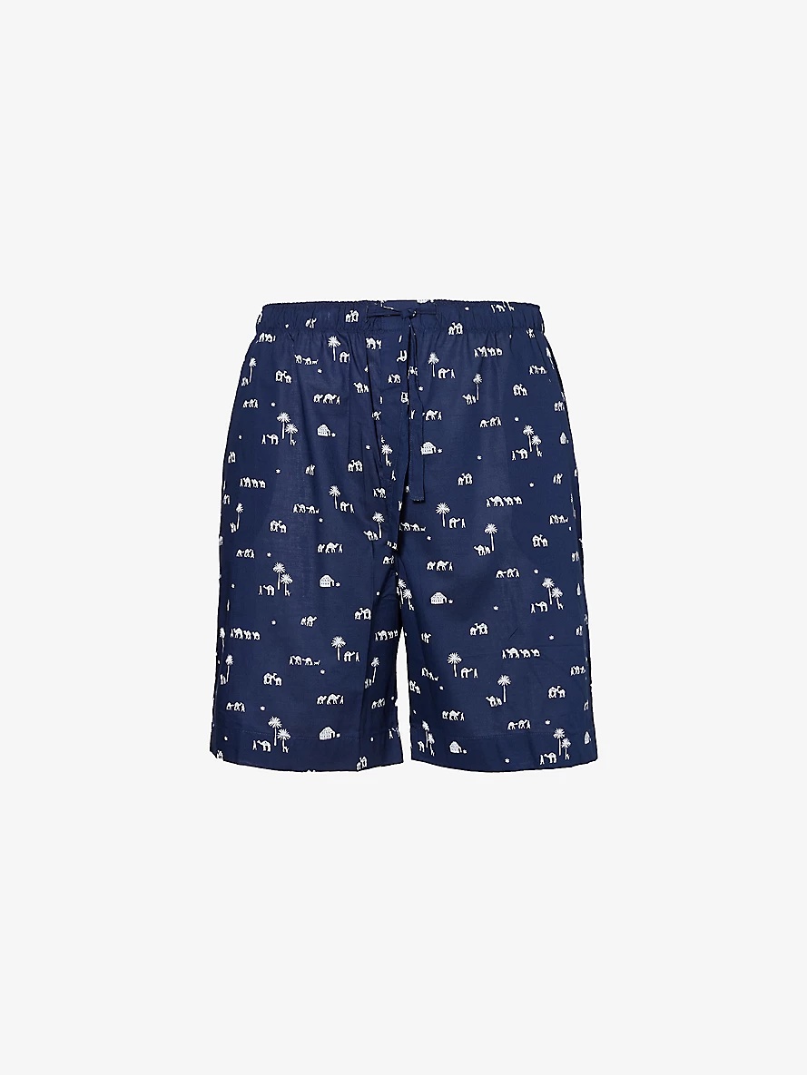 Nelson graphic-print cotton-poplin pyjama shorts - 1