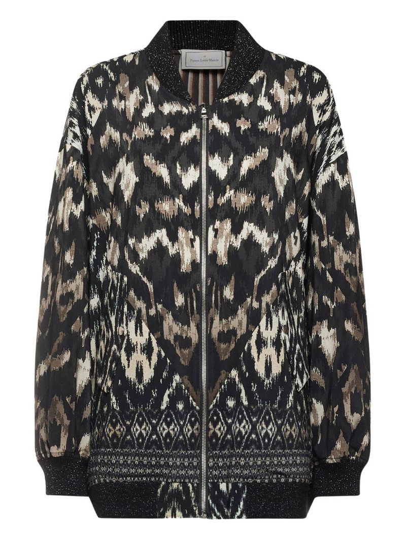 ikat-pattern bomber jacket 1