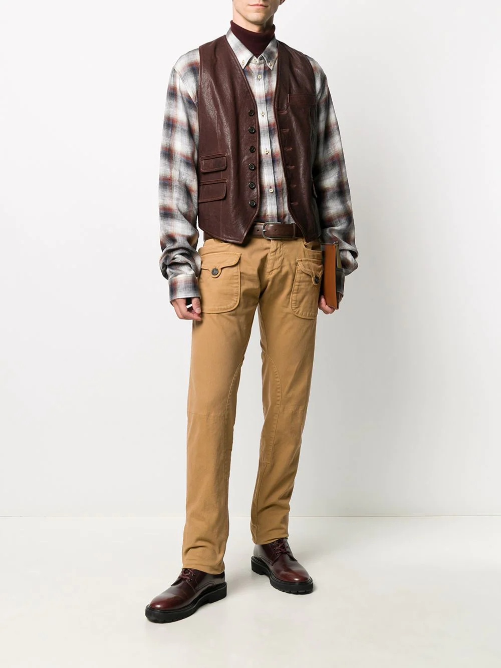 plaid button-front shirt - 2