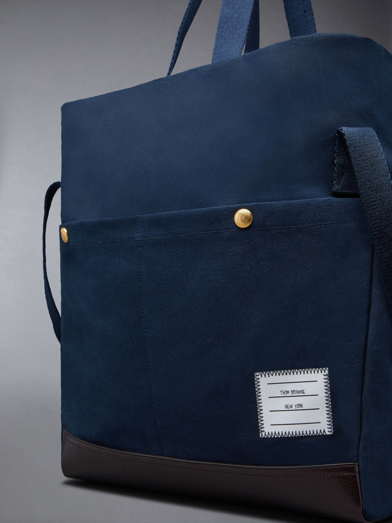 Cotton Canvas Snap Pocket Tote 6