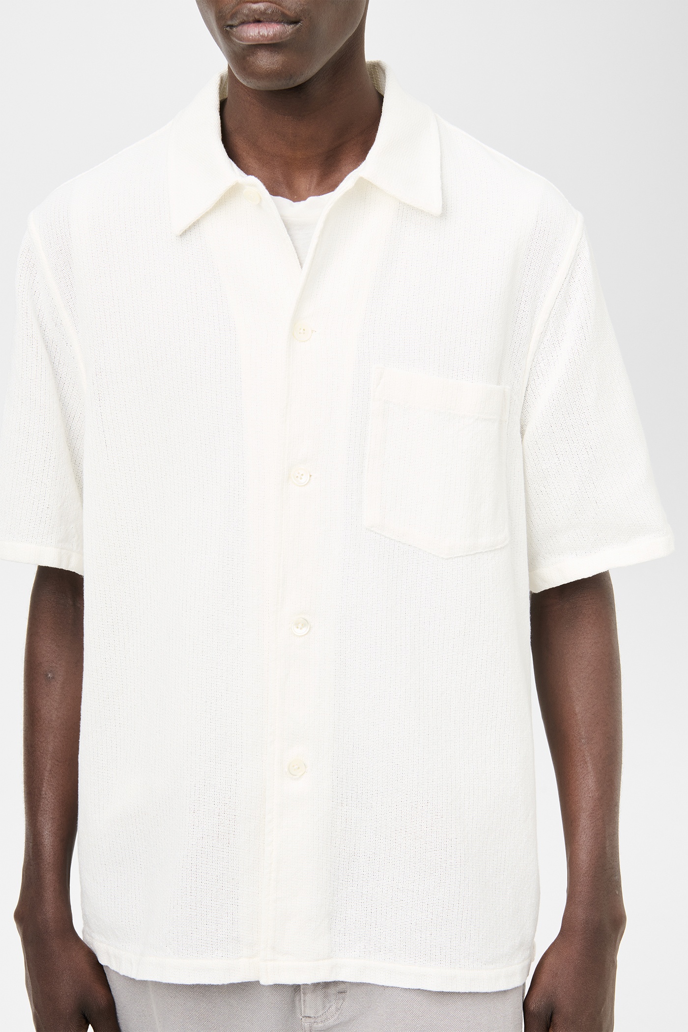 Box Shirt Shortsleeve White Crochet Weave - 4